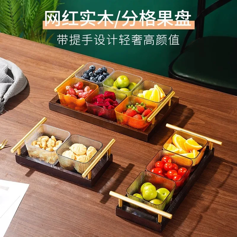 

KTV Fruit Plate Commercial Acrylic Refreshments Coffee Table Bar Snacks Dried Fruit Candy Snack Plate Dim Sum Nut Grid