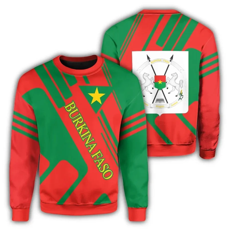

Burkina Faso Flag Map Graphic Sweatshirts For Men Clothes Fashion Women Sweater Casual Male Streetwear Autumn Pullover Tracksuit