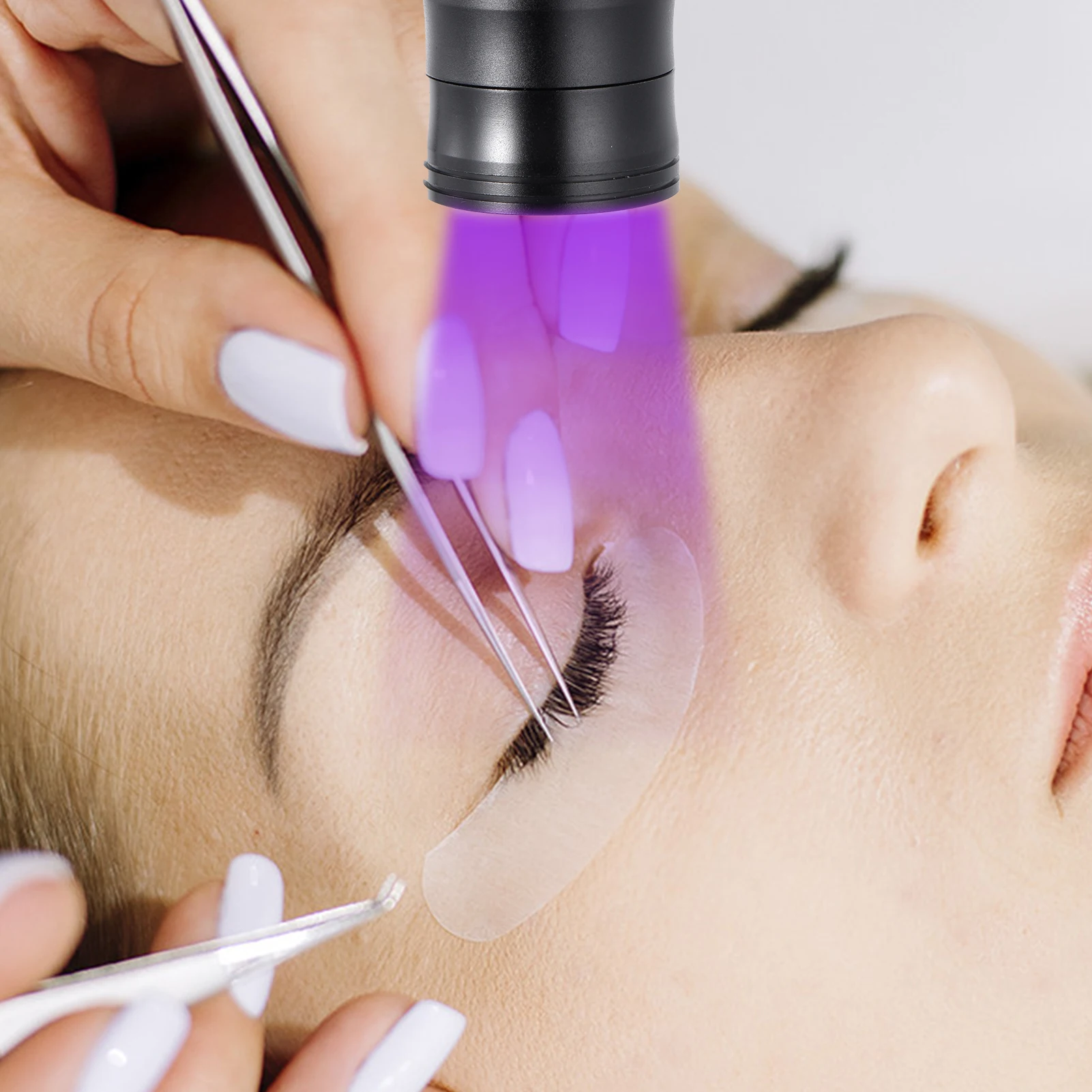 لاش تمديد ضوء LED رمش مصباح لملحقات رمش الأشعة فوق البنفسجية لاش الغراء نظام ، دواسة القدم التحكم الطابق الإضاءة