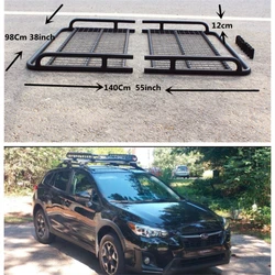 1.4m Universal Roof Rack Roof Rack Rooftop Cargo Carrier Steel Basket, Car Top Luggage Holder for Car SUV and Pick Up Trucks