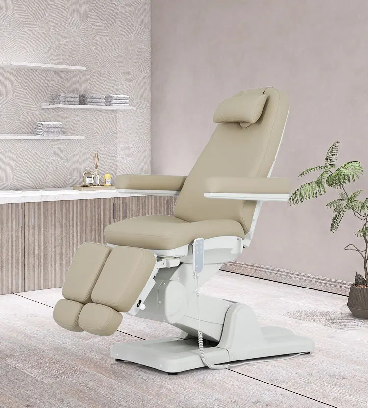 Electric Beauty Bed with Thigh Separator, Automatic Lifting Table for Aesthetic Surgery & Microblading