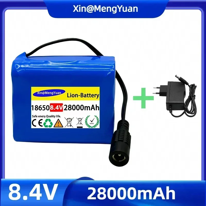 Original 8.4V 28000mAh 18650 Battery Pack 6 x 18650 lithium ion Rechargeable Battery Pack for Bike Bicycle Light Headlamp