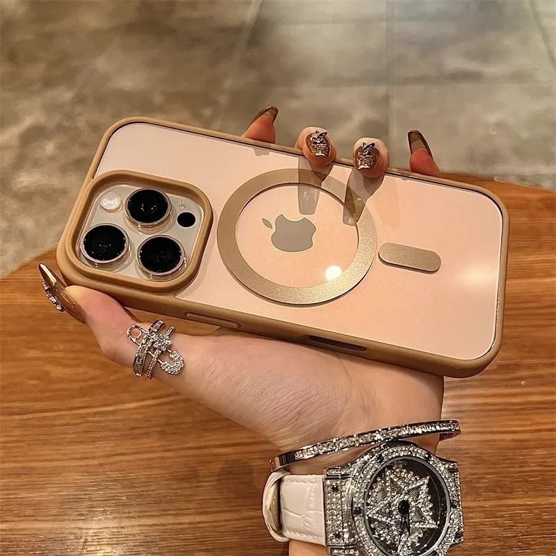 حافظة شفافة فاخرة لهاتف Magsafe لهاتف آيفون 16 15 14 Plus 13 Pro Max 12 غطاء ممتص للصدمات مغناطيسي صغير مقاوم للصدمات