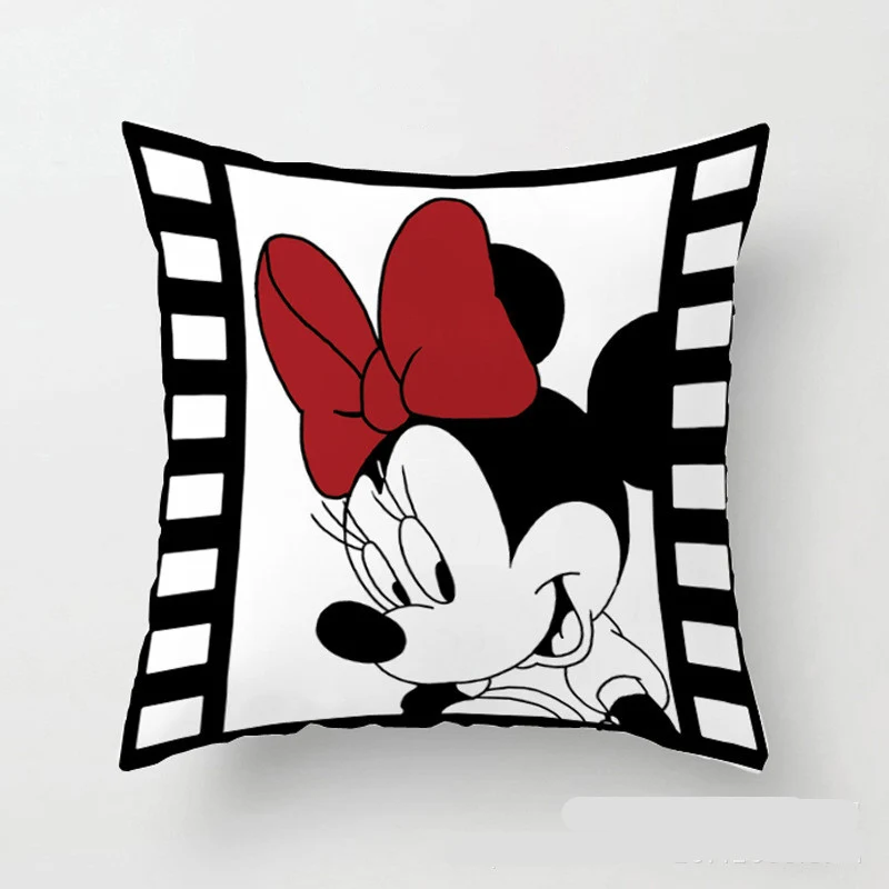 Disney Mickey Minnie Mouse Minnie Soft Pillowcases White Couple Pillow Cover Decorative Pillows Case Living Room Gift