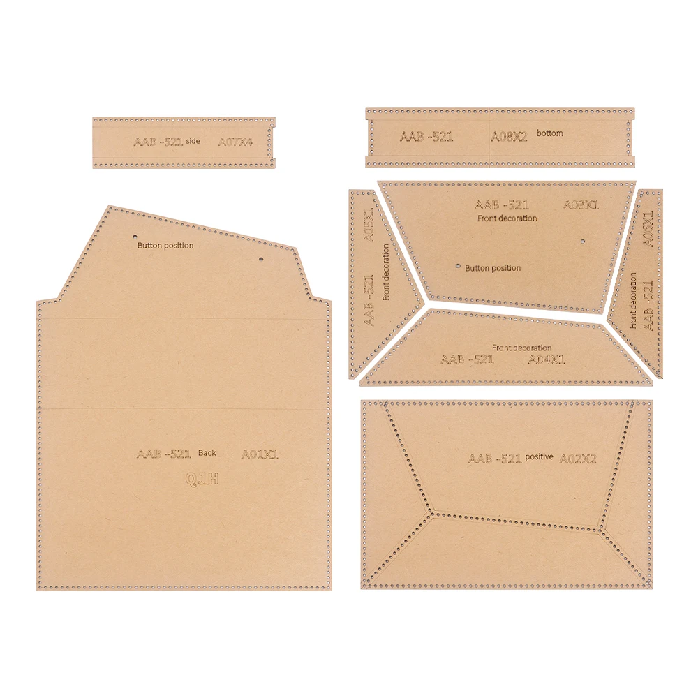DIY Crossbody Bag Stencils, Kraft Paper Template of Hand Making Leather Shoulder Bag Paper Pattern Molds