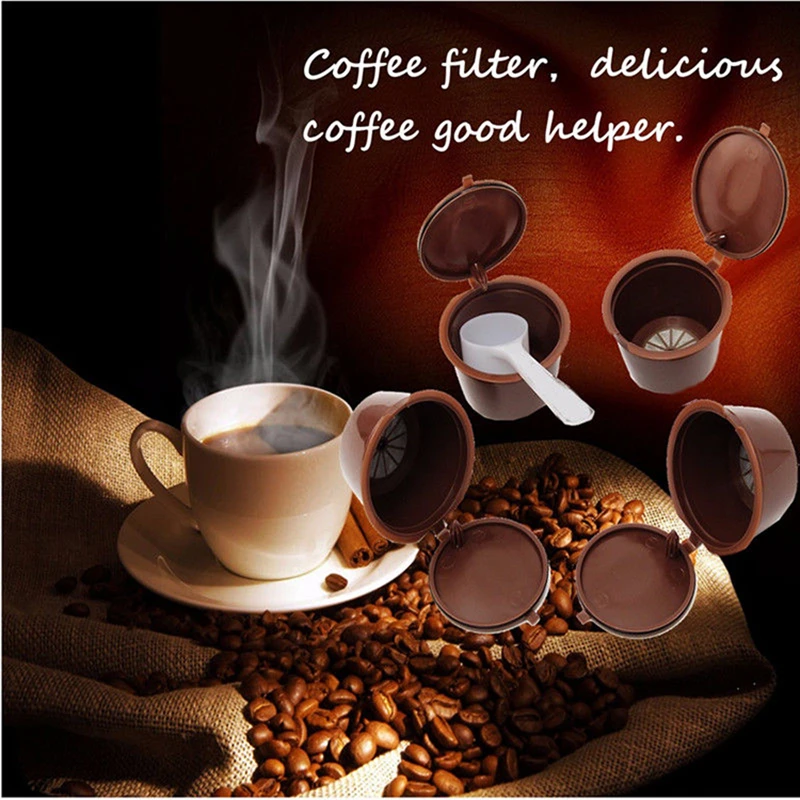 1/10PC Refillable Coffee Capsules Filter Cup Compatible Taste Adapter Reusable Nescafe Dolce Gusto Machine Pod Compatible Kit