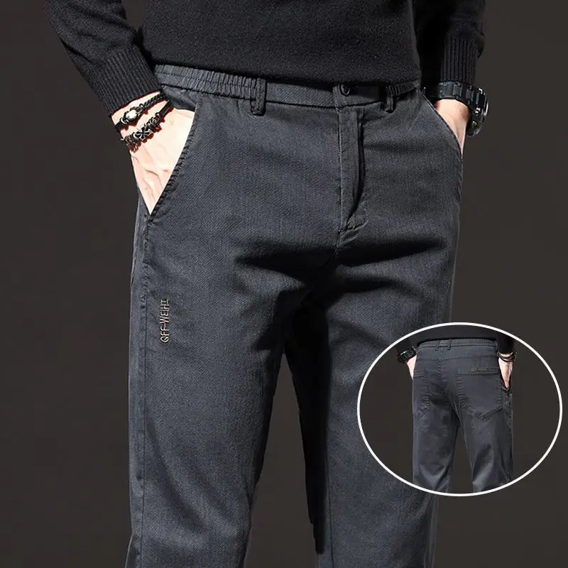 

Spring and summer hot selling men's casual pants business slim fit pants, micro elastic comfortable straight leg versatile pants