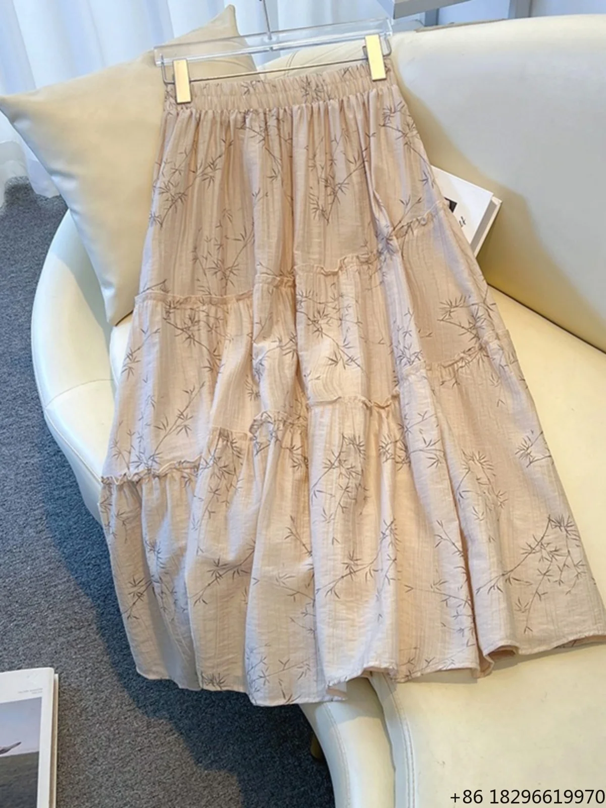new-chinese-style-floral-half-skirt-women-summer-drapey-slimming-belly-covering-pleated-chiffon-skirt-commute-elegant
