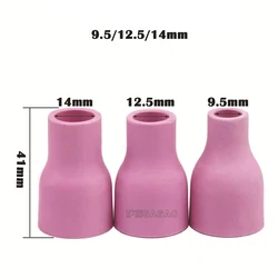 3pcs Tig 토치 QS/QQ300A 토치 도자기 노즐 9.5/12.5x41 도자기 노즐 300A Tig 용접 액세서리