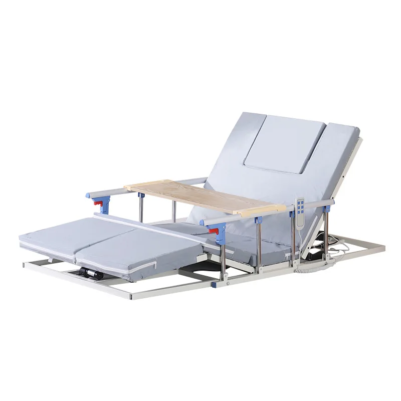Electric Nursing Bed Frame, Metal 190 x 90cm, Adjustable Backrest, Mattress with Side Rails, Premium Home Care Bed