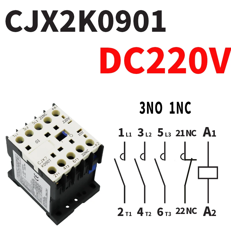 CJX2K0901Z kleine dc-relais LP1K0901 mini type schakelaar spanning 220VDC 110VDC 48VDC 36VDC 24VD 12VDCC