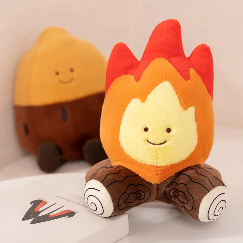 Cartoon Winter Series Plush Pillow Bonfire Corn Sweet Potato With Leg Doll Stuffed Toy Funny Campfire Sofa Cushion Home Decor