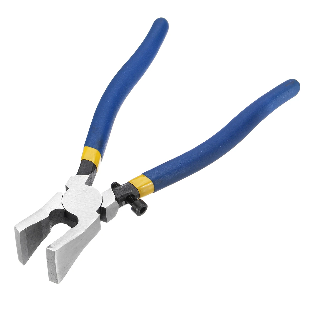 8 Inch Cutting Glass Pliers  Breaking Stained Glass Tools Blue Non-slip Handle Flat End Breaker Pliers Hardware Hand Tool