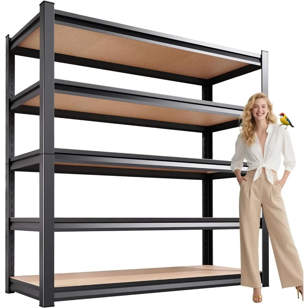 

Garage Shelving, 72”H*46”W Adjustable Garage Shelves, 2500LBS Storage Shelves, 5-Tier Metal Shelving, Utility Storage Rack Shelf
