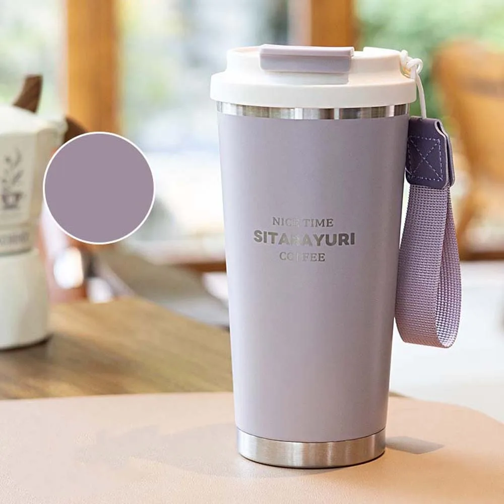 

Large Capacity Coffee Water Cup TPR 304 Stainless Steel Filter Tea Bottle Filter Leak-proof Handhold Portable Bottle Milk