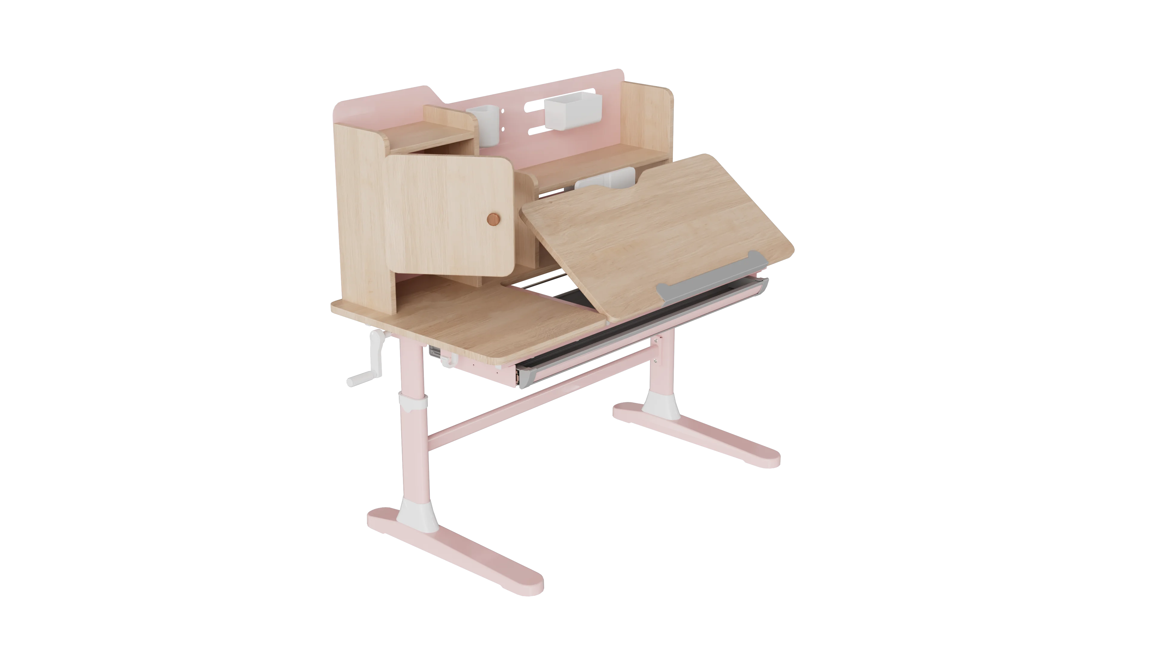 Mesa de estudo infantil rosa personalizada Mesa de estudo manual com altura ajustável para crianças
