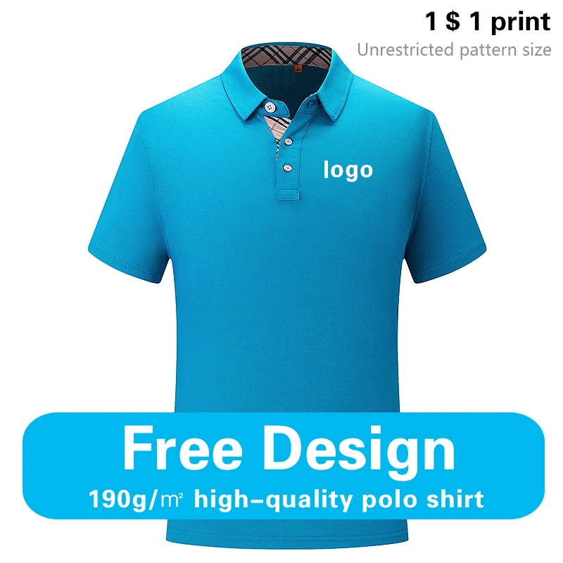 Polo shirt custom printed LOGO pattern lapel 2023 summer business leisure multi-style breathable company group diy embroidery