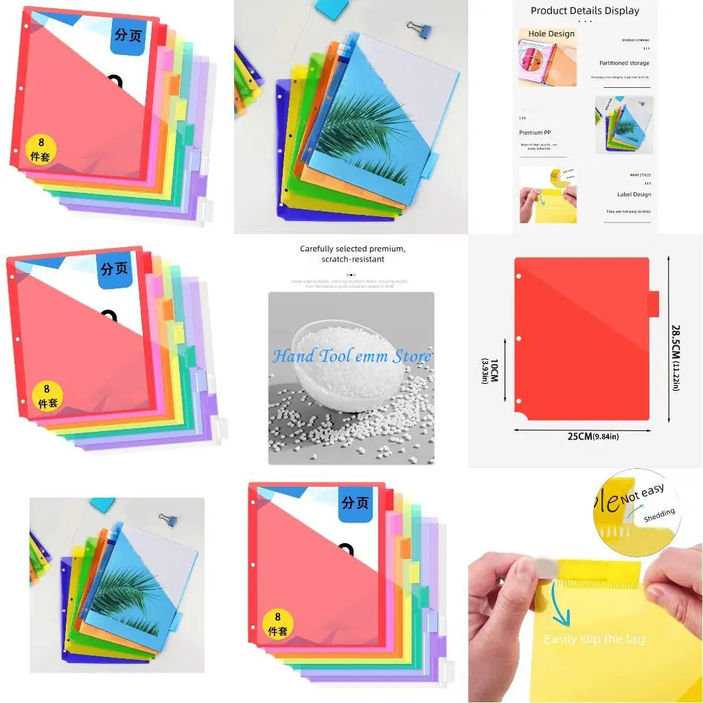 

H37F 8 Pockets Expandable Document Folders with Removable Page Water Resistant Letter Size File Organiser Sorting Folders