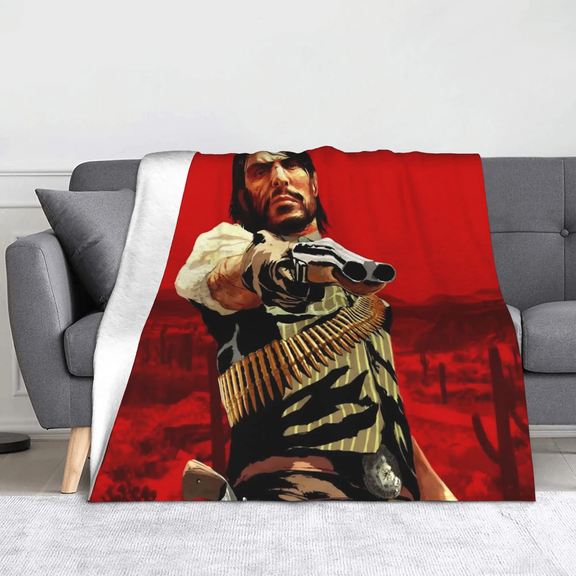 Reds Deads Game Redemptions Blanket Cover Velvet John Jack Arthur Soft Throw Blankets for Bedding Couch Bedspread
