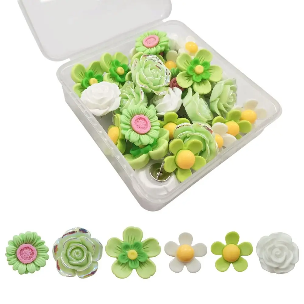 

30Pcs DIY Butterfly Push Pins Creative Colorful Flower Pushpins with Box Multifunctional Blackboard Push Pins School Stationery