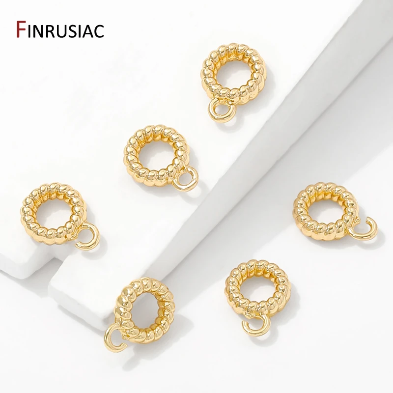 14K vergoldetes Messing, runde Anhänger-Bügelperlen-Anschlüsse, Bügel für Anhänger, Schmuck, DIY-Halsketten-Armbänder, die Entdeckungen herstellen – Detail 19