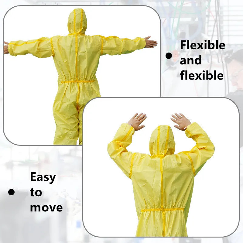 

Chemical Full Body Protective Clothing with Gloves Chemical Resistant Clothing Acid and Alkali Resistant Hazardous Chemicals