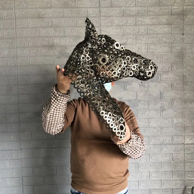 Retro nostalgic bar folk living room wall decorations, animal head wall deer head wall decoration wrought iron