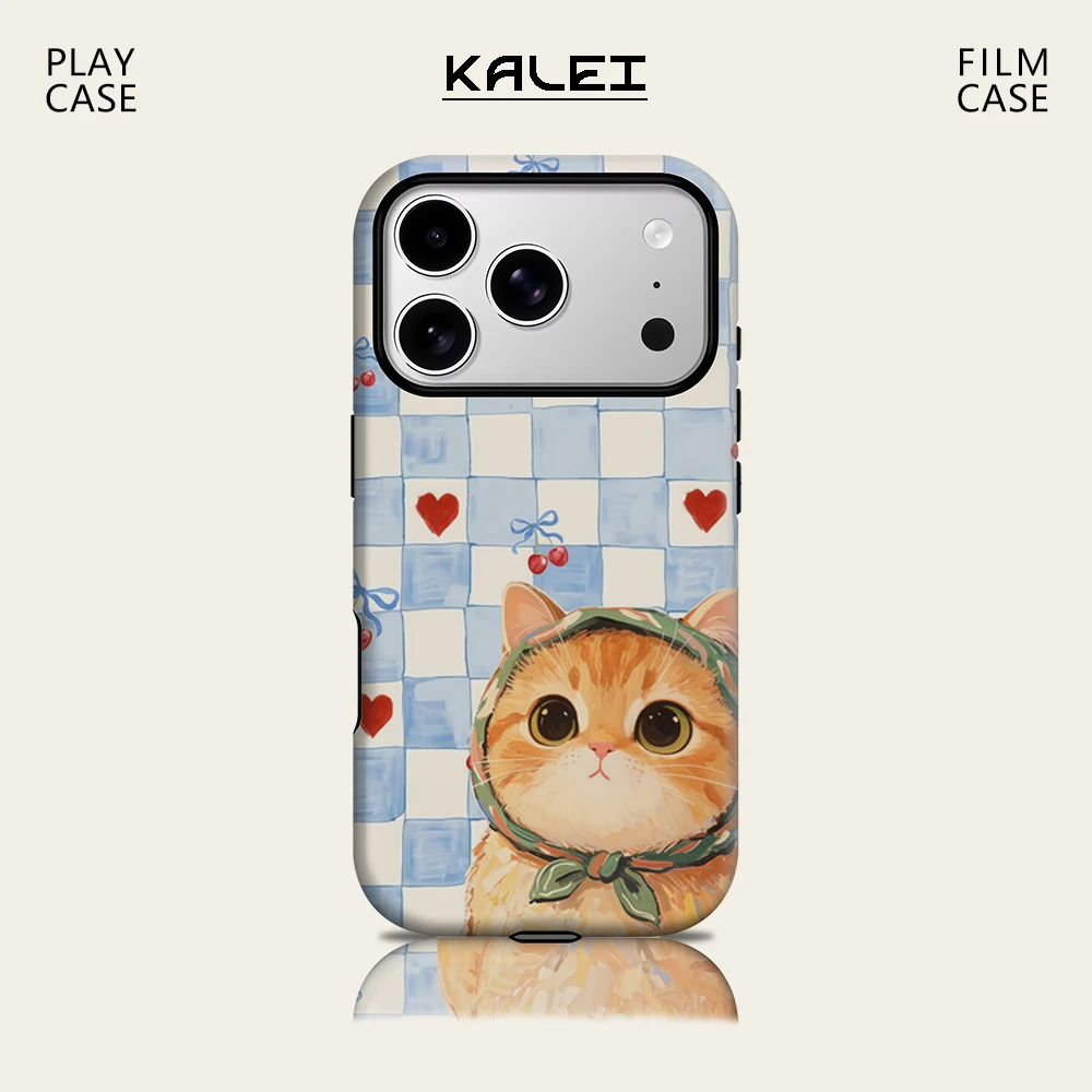 Orange Cat IPhone 17 Must for Magnetische Handyhülle für IPhone 17 16 15 14 13 Pro Max Plus Einzelne doppelschichtige robuste Hülle
