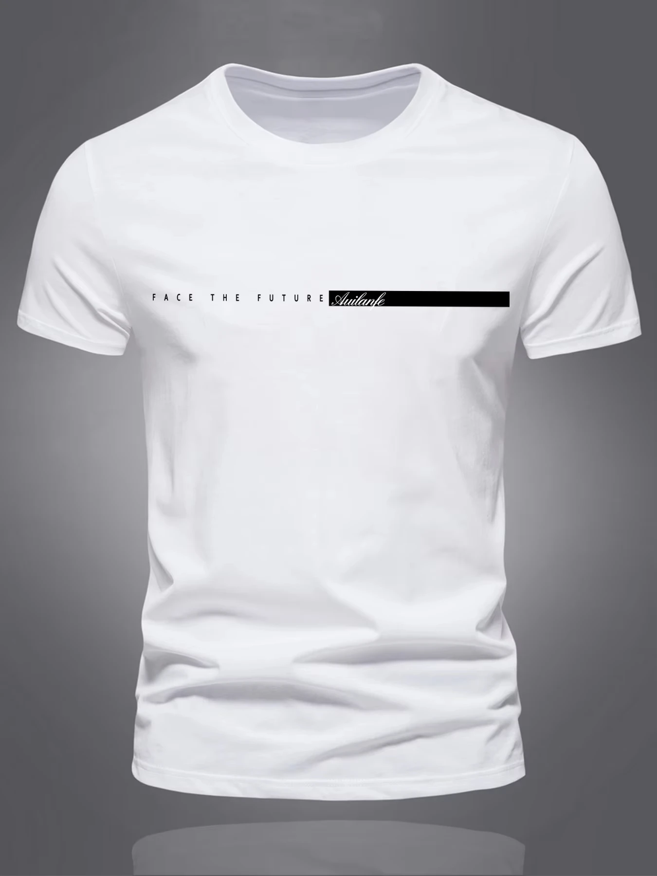 Sommer Herren Baumwolle T-Shirt Casual Fashions Sport Top Lose Einfache Buchstaben Muster Gedruckt Schriften Rundhals Kurzarm