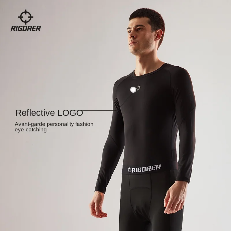 RIGORER Tight Long Sleeve Compression Clothes Men's 2024 New Training Basketball Running Muscle Sports Clothes Yoga Fitness