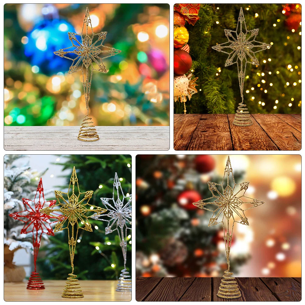 

Christmas Tree Top Star Decoration Holiday Ornaments Treetop Gadgets Iron Topper