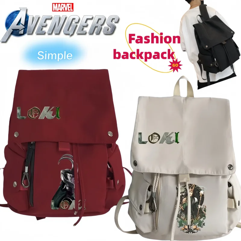 

Marvel Loki Backpack Cartoon Anime Personality Fashion Simple Large-Capacity Student School Bag Birthday Gift for Men and Women