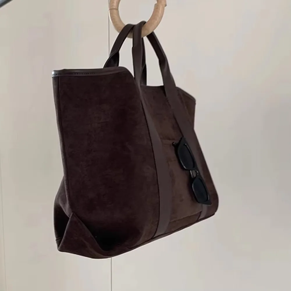 

New Luxury Women's Bag Suede Large Capacity Tote Bag Vintage Purses Winter
