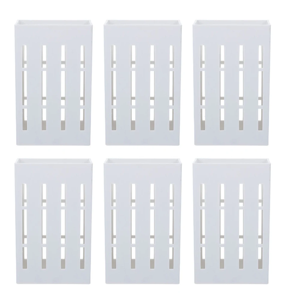 

6 Pcs Chopstick Holder Cutlery Draining Rack Silverware Plastic Storage Cage Kitchen Tool Spoon Container Utensil Organizer Wall