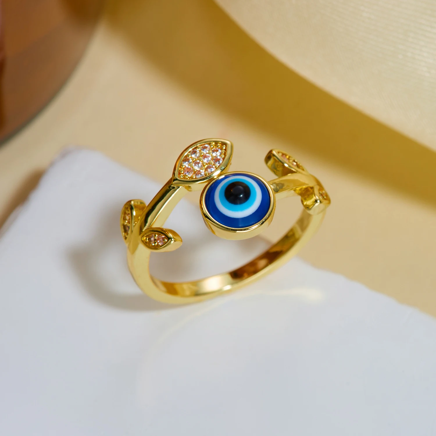 Bunter Geometrischer Mehrfarbiger Zirkonia-Kupferring für Frauen Moderner Regenbogen-Kunst Statement-Fingerschmuck – Detail 5
