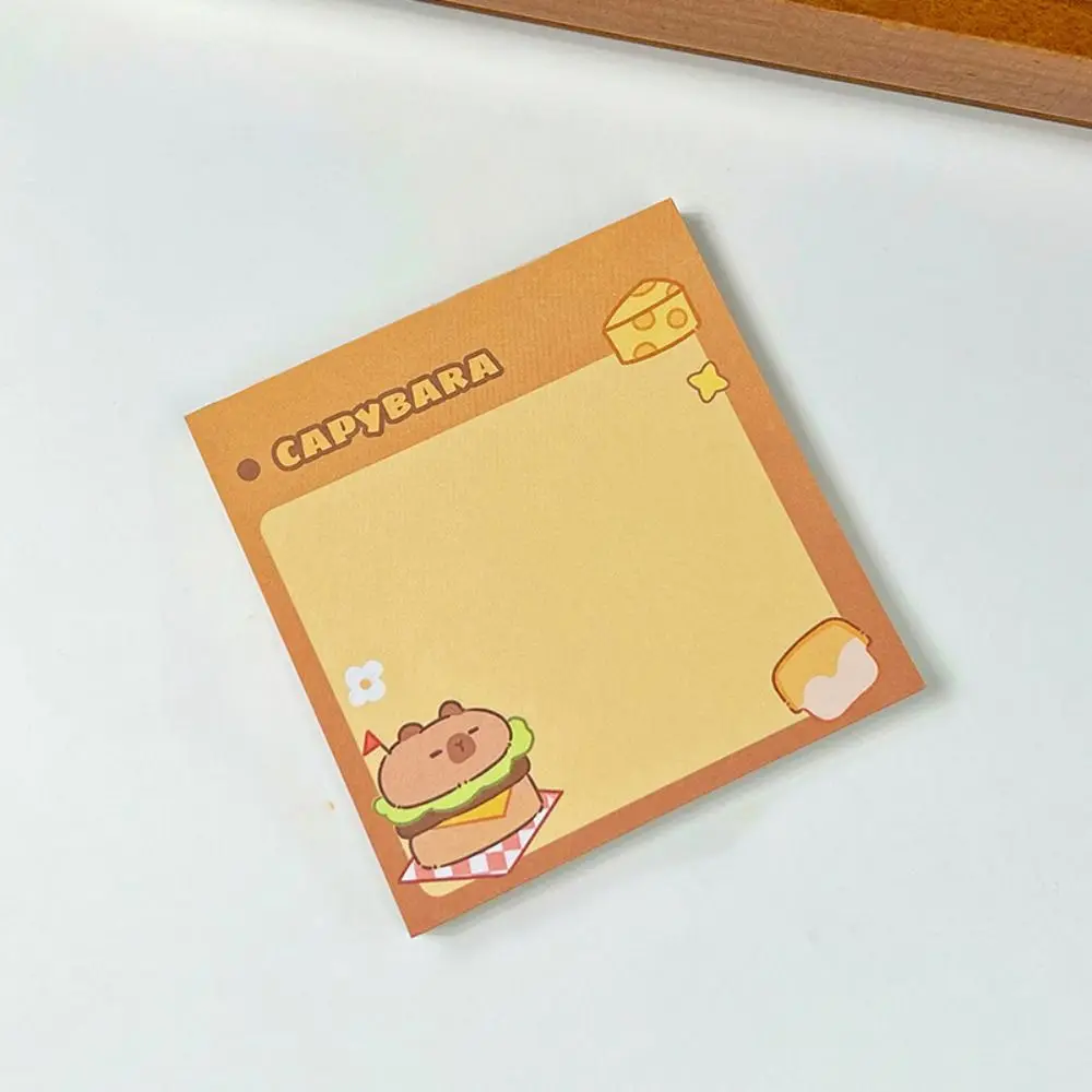 50 sheets Kawaii Capybara Memo Pad Non-adhesive Creative N Times Sticky Notes Multi-purpose Portable Cartoon Message Notes