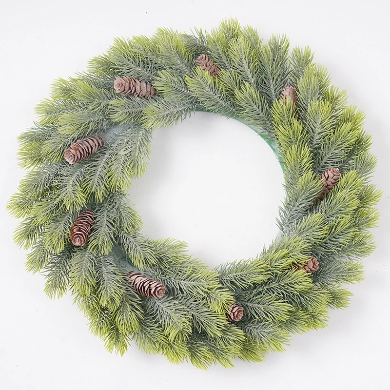 

Artificial Pine Needles Branches Pine Cones Christmas Garland for Home Window Door Hanging Decoration Christmas Wreath Plant