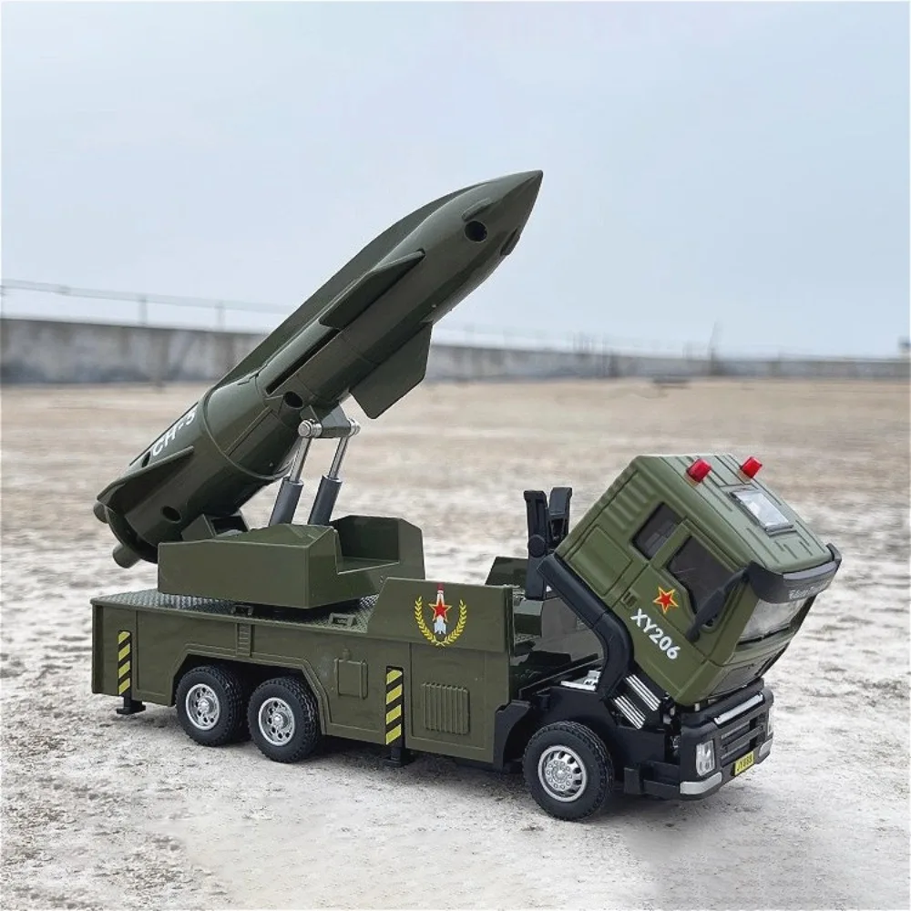 1:32 Scale Drone Launch Model Car Toy Rotatable Launch Pad  Alloy Diecast Sound Light Pull Back Military Vehicles for Kids Gifts