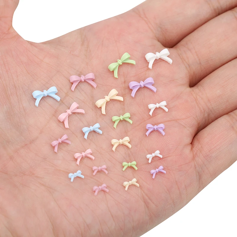 100 Stück Kunststoff Bunte Flatback Harz Nagelperlen 6 7 10 mm Bogenperlen für Nail Art Aufkleber Handwerk Diy Schmuckherstellung