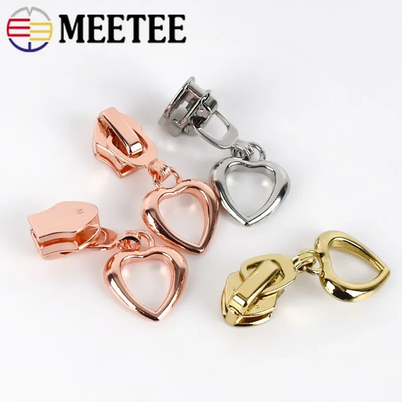 20pcs Meetee 5# Zipper Sliders for Nylon Zippers Jacket Clothes Zip Repair Kit Zips Head Puller DIY Bag Sewing Accessories