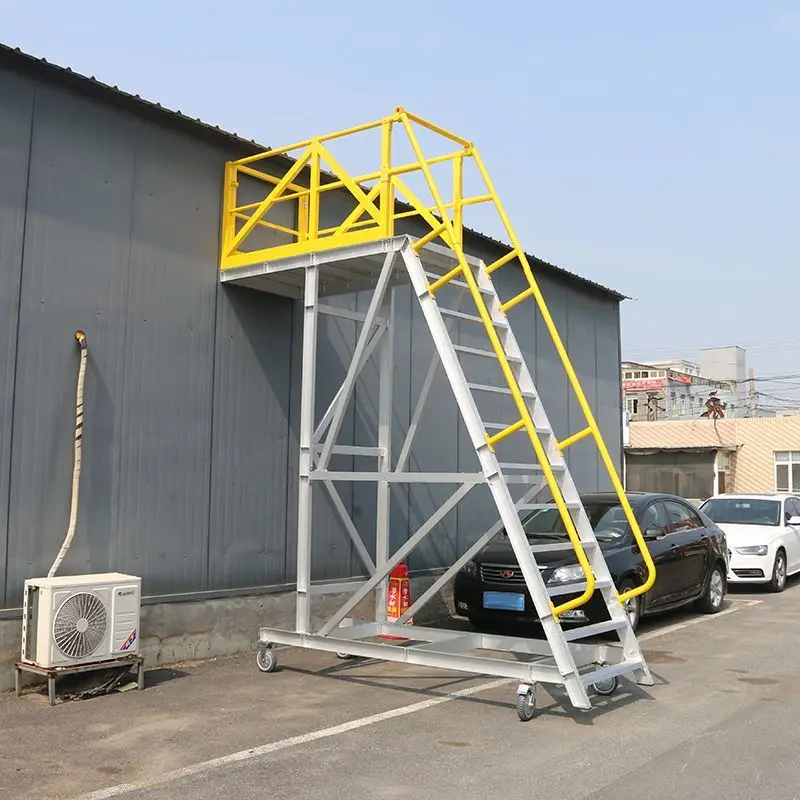 Aluminum alloy mobile platform climbing ladder aerial work multi-function increase platform ladder industrial movement