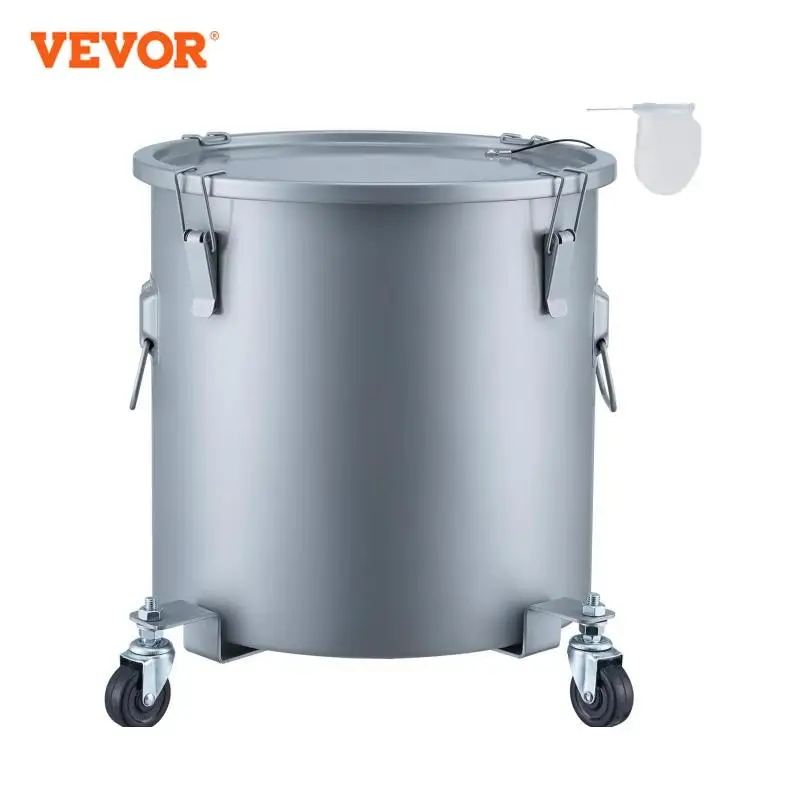 VEVOR 8/10/16 Gallon Fryer Grease Bucket Oil Disposal Caddy with Caster Base Rust-Proof Coating Oil Transport Container w/Lid