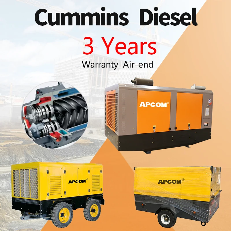 APCOM 185 CFM air Compressor for Machine Portable Screw 185CFM air Compressor for Sand Blasting