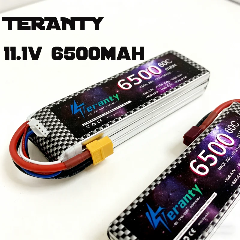 

2 шт. LiPo аккумуляторы TERANTY 3S 11.1V 6500mAh в мягком корпусе с разъемом XT60 для радиоуправляемых моделей автомобилей, вертолетов, самолетов, квадрокоптеров