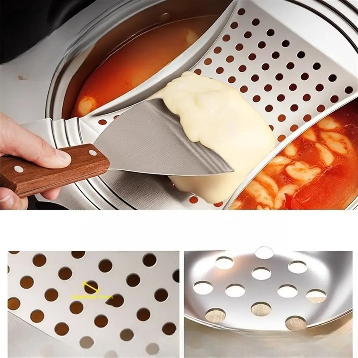 Oct Sale Stainless Steel Noodle Colander Thickened Noodle Bed Pimple Soup Special Noodle Kitchen Household Tool Cosas de Cocina