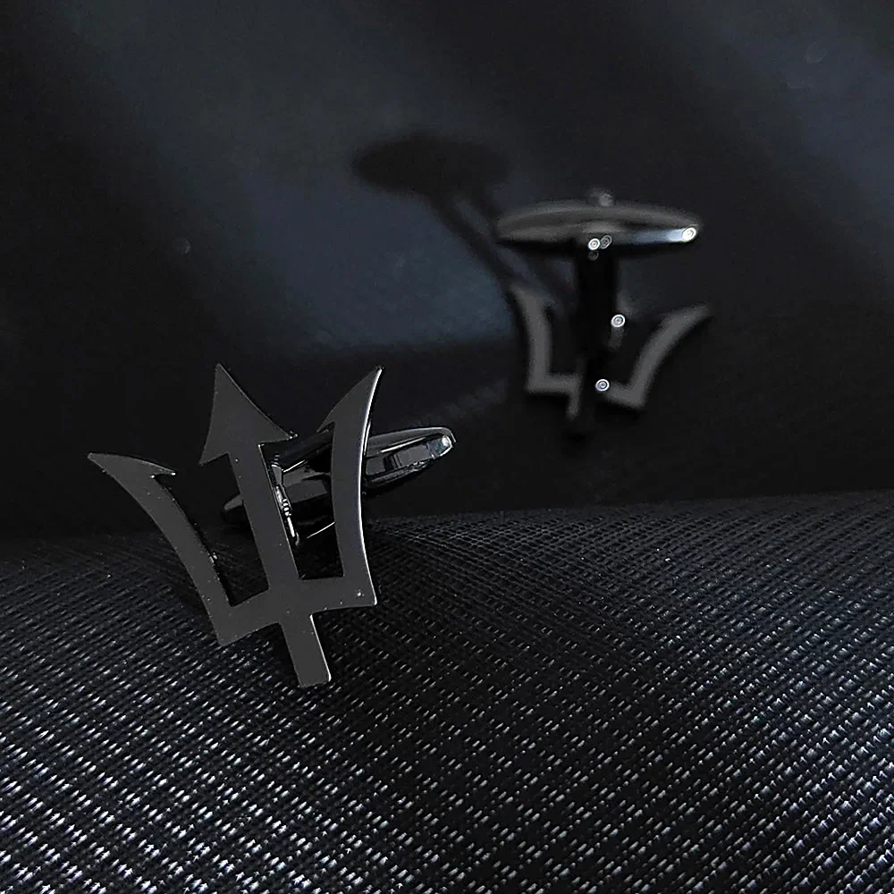 French Shirt Trident Cufflinks for Mens Personality Cufflink Fashion Suit Wedding Best Man Jewelry Father's Day Gift New