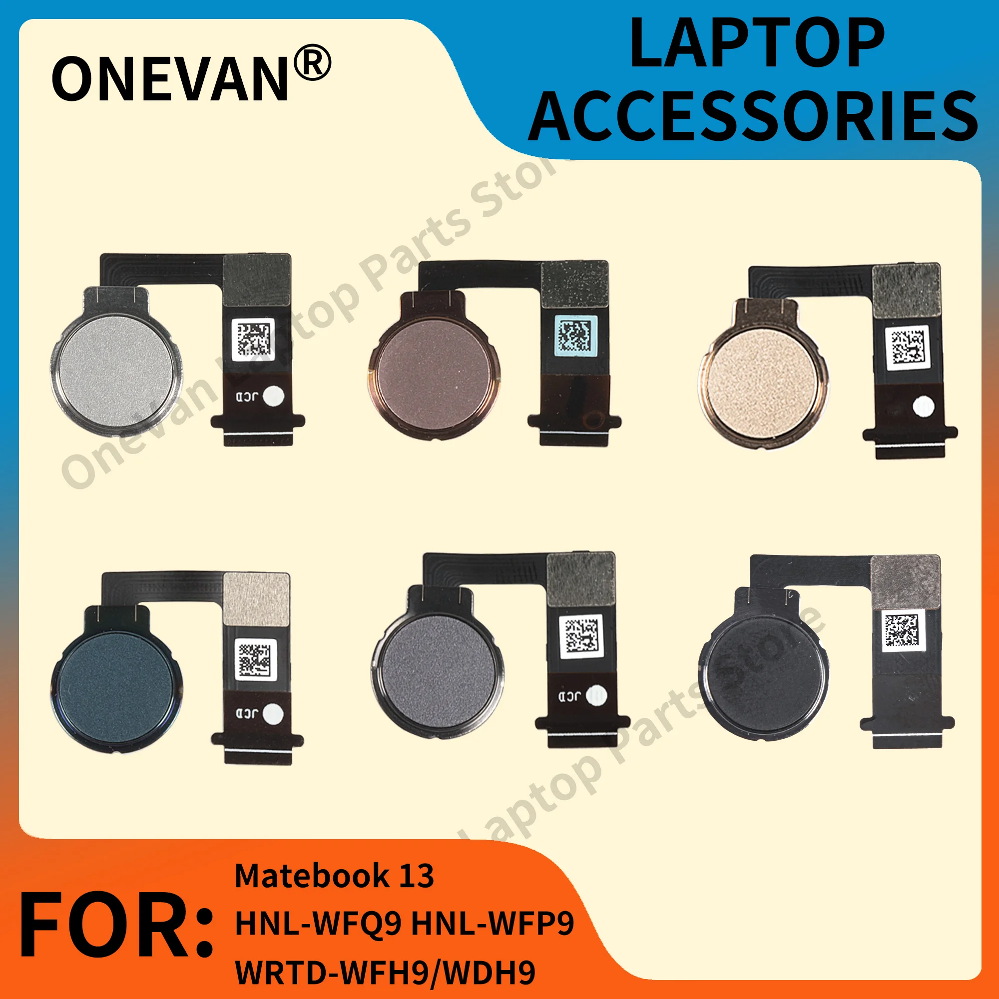 New Home Button For New Power Button For Matebook 13 HNL-WFQ9 HNL-WFP9 WRTD-WFH9/WDH9 Touch ID Sensor Parts Replace Gray/Silver