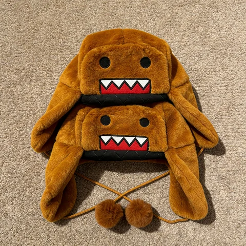 Unique Cartoon Design Embroidery Warm Coral Velvet Lei Feng Hat Autumn Winter Outdoor Ear Protection Fashionable Cap