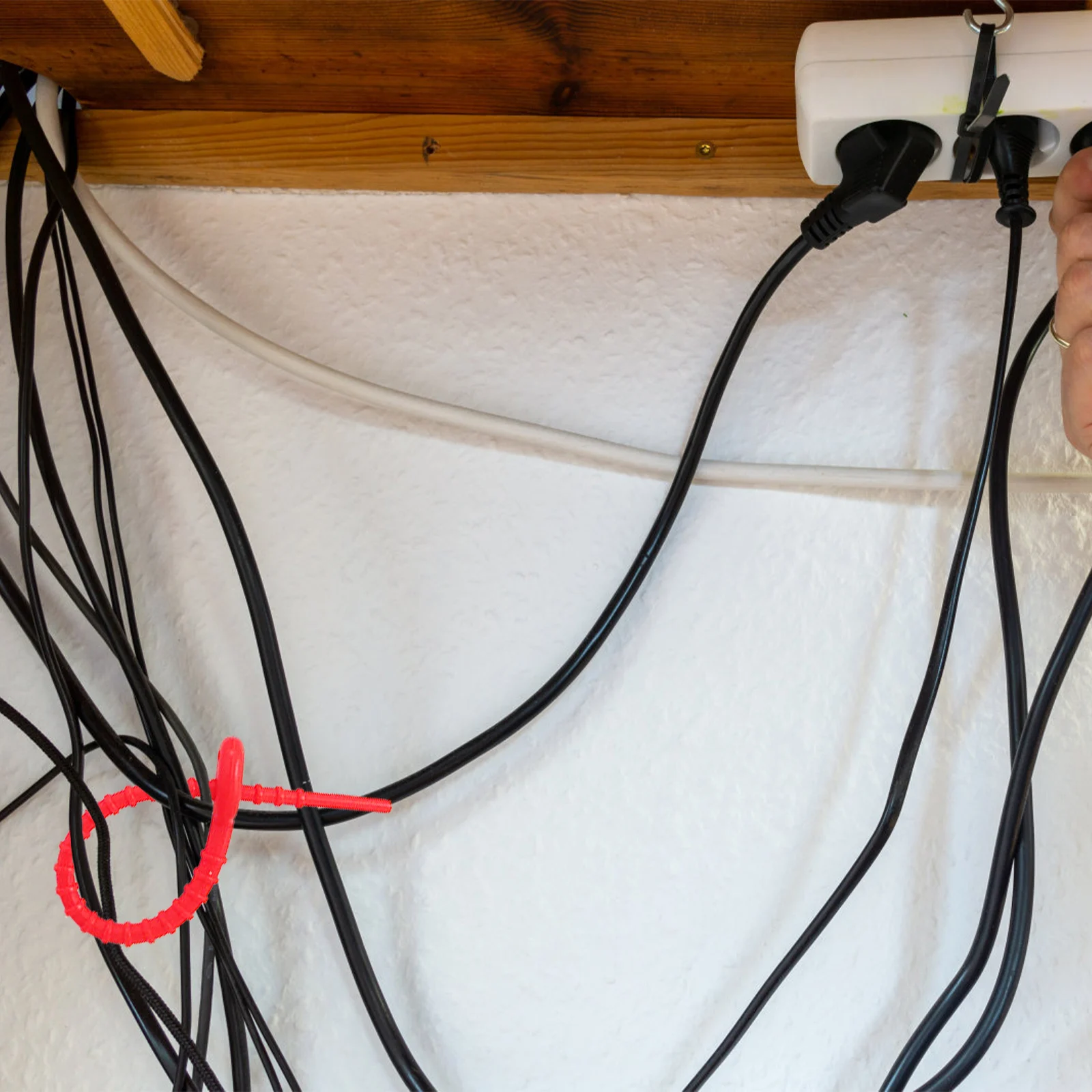 

16 Pcs Silicone Tie Cable Straps Cord Ties for Electronics Self-locking Wire Red Fastener Wrap