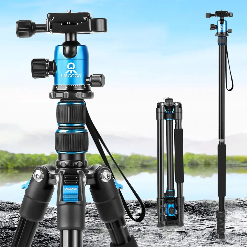 UEGOGO C11 Professional travel Tripod 15kg/33lbs Max Load Compact & Portable with 360° Ball Head & Detachable Monopod